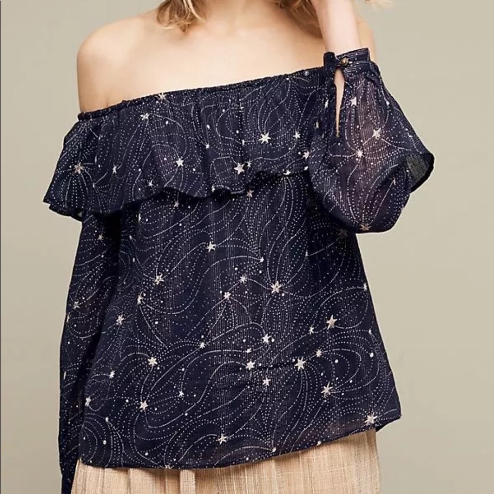 Anthropologie Starlit Off The Shoulder Top
